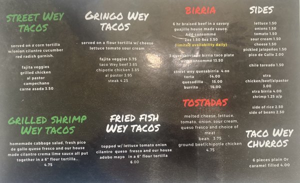 Menu photo 6 Tacos Wey & Grill St Louis, MO