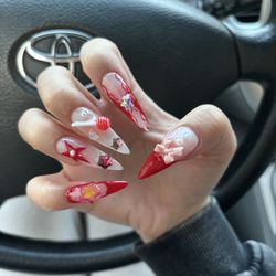 Gel x stiletto large nails