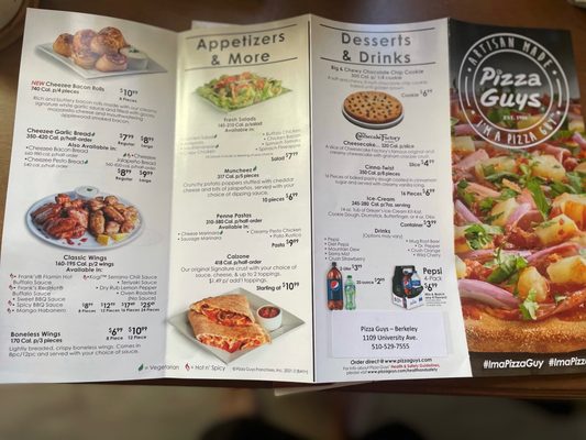 Menu photo 3 Pizza Guys Berkeley, CA