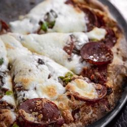 Pizza Pino - The Pino Special (Pepperoni, Bacon, Mushrooms, Green Peppers, Onions)