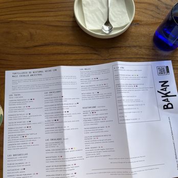 Bakan - Sitting area/menu - Mexican Near Me - Miami, Florida