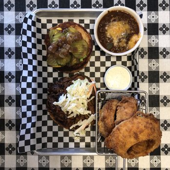 Brisket Burger - Chili Bowl, Jumbo Onion Rings, Smoked Pulled Pork Sandwich - Burgers Near Me - Denton, Texas
