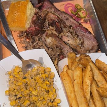 Jay's Smokin BBQ - Pulled pork, brisket, coconut street corn, and fries - Barbeque Near Me - Punta Gorda, Florida