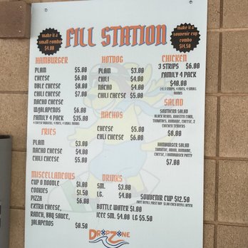 DropZone Waterpark - Current snack bar menu. Not really any vegetarian or vegan options :( Very limited - Water Parks Near Me - Perris, California DropZone Waterpark - Current snack bar menu. Not really any vegetarian or vegan options :( Very limited - Water Parks Near Me - Perris, California