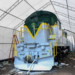 Adirondack Scenic Railroad - Gettting the new engine ready