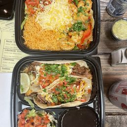 Shrimp Bowl and Dos Tacos Shrimp Bowl and Dos Tacos