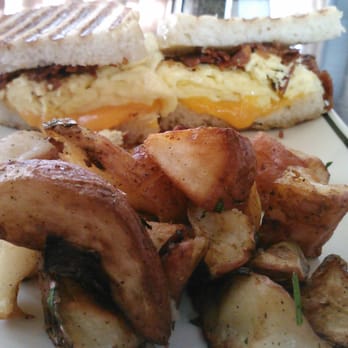 Corner Bakery Cafe - Bacon cheese and egg breakfast panini and potatoes - Sandwiches Near Me - Redondo Beach, California Corner Bakery Cafe - Bacon cheese and egg breakfast panini and potatoes - Sandwiches Near Me - Redondo Beach, California