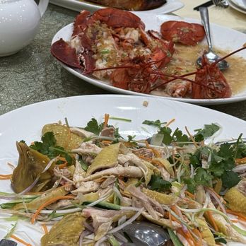 Fusion Delight - fresh chicken salad with asian flare, garlic lobster and caramelized seabass - Chinese Near Me - San Leandro, California