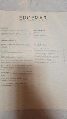 Menu photo 2 Edgemar Restaurant + Lounge Santa Monica, CA Menu photo 2 Edgemar Restaurant + Lounge Santa Monica, CA