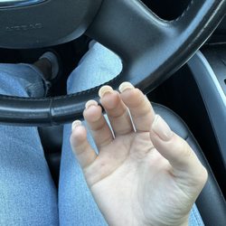 Nail Rehab And Spa - Again my other hand showing how thick and lifted the gel x is off my nails
