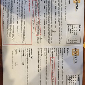 Dovetail Brewery - Menu - Breweries Near Me - Chicago, Illinois Dovetail Brewery - Menu - Breweries Near Me - Chicago, Illinois