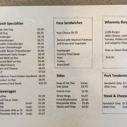 Velma's Diner - Back of menu