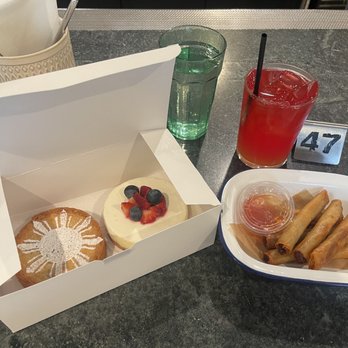 Kasama - Ube huckleberry tart, crème fraiche berry cheesecake, lumpia - Filipino Near Me - Chicago, Illinois