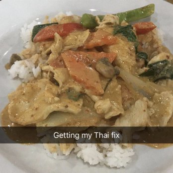 Coco Thai Cuisine - Red curry with chicken, extra veggies and rice - Thai Near Me - Orlando, Florida