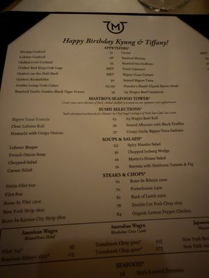 Menu photo 3 Mastro's Steakhouse Thousand Oaks, CA