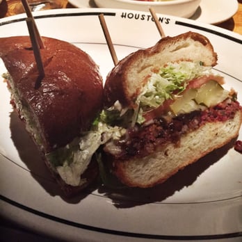 Hillstone - Veggie burger (side of spaghetti squash in the back) - Salad Near Me - Houston, Texas