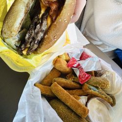 Lucky Guys No 2 - Double 1/4 lb. Bacon Cheeseburger Absolutely delicious.