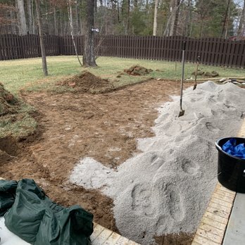 Solis Landscaping - Prepping the backyard for a fire pit patio extension - Landscaping Near Me Solis Landscaping - Prepping the backyard for a fire pit patio extension - Landscaping Near Me