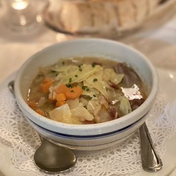 Ma Maison - Chunky duck cabbage soup - French Near Me - Boston, Massachusetts Ma Maison - Chunky duck cabbage soup - French Near Me - Boston, Massachusetts