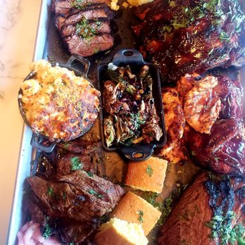 Oak & Ember - Secret menu platter was delicious. 6 meats and 4 sides - Halal Near Me - Ontario, California