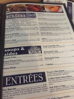 Menu photo 2 Fraser's Pub Ann Arbor, MI