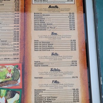 Tamales Guadalajara - a menu for a mexican restaurant - Mexican Near Me - Downey, California