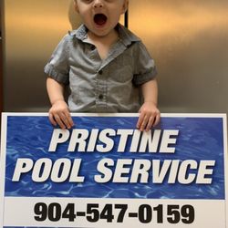 Pristine Pool Service - Do we not have the cutest model or what? Levi says "call for our awesome summer rates!"