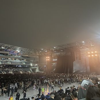 BMO Stadium - View before concert started. Was not crowded but definitely filled up towards the middle/end of the concert, especially the mosh pit - Stadiums & Arenas Near Me - Los Angeles, California