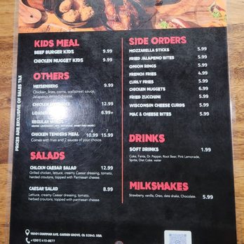 FireFly Burger  - Menu 2/20/26 - Burgers Near Me - Garden Grove, California