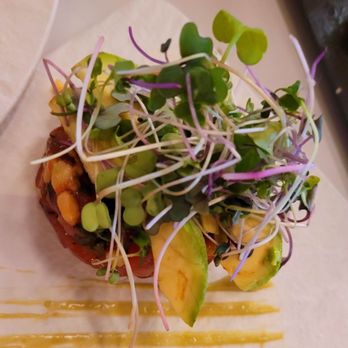 Rose Park Bistro - Tuna Tartar...Menu photo lists ingredients - Cocktail Bars Near Me - Roseville, California