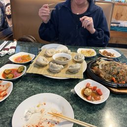 King man doo, jap chae, side dishes King man doo, jap chae, side dishes