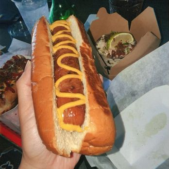 Dirt Dog - Regular hot hot with mustard. - Hot Dogs Near Me - Long Beach, California Dirt Dog - Regular hot hot with mustard. - Hot Dogs Near Me - Long Beach, California