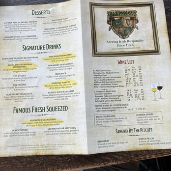 Hennessey's Tavern - Menu - Irish Near Me - Hermosa Beach, California Hennessey's Tavern - Menu - Irish Near Me - Hermosa Beach, California