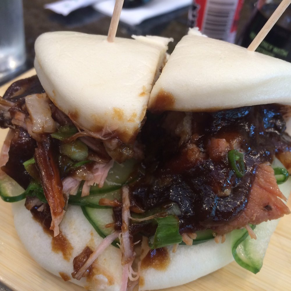 Noodle Boulevard - They cut the bun for us to split! - Ramen Near Me - Cary, North Carolina Noodle Boulevard - They cut the bun for us to split! - Ramen Near Me - Cary, North Carolina
