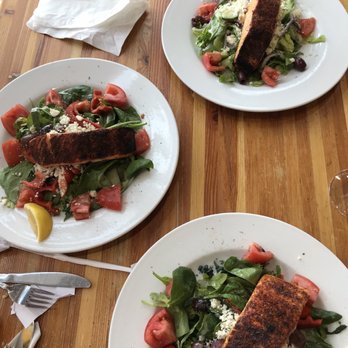 Pita Jungle - Gotta try this delicious blackened grilled Za'atar - Dusted Wood - Fired Salmon Salad! - Mediterranean Near Me - Phoenix, Arizona Pita Jungle - Gotta try this delicious blackened grilled Za'atar - Dusted Wood - Fired Salmon Salad! - Mediterranean Near Me - Phoenix, Arizona