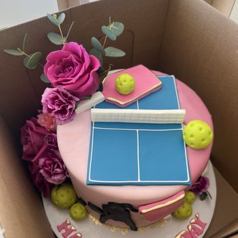 The Crimson Cake - Gorgeous pickleball themed birthday cake! - Custom Cakes Near Me - Oceanside, California The Crimson Cake - Gorgeous pickleball themed birthday cake! - Custom Cakes Near Me - Oceanside, California