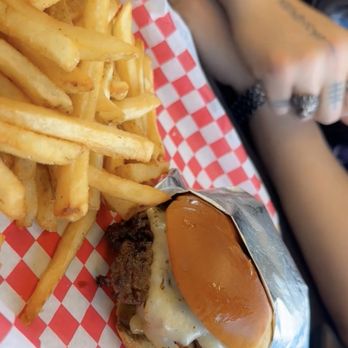 Barley and Burger - Smashed - Ghost Busters burger with fries - Burgers Near Me - Smithfield, North Carolina