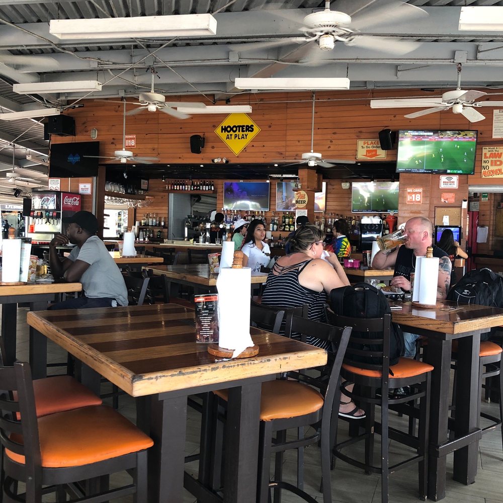 Inside the front of Hooters!