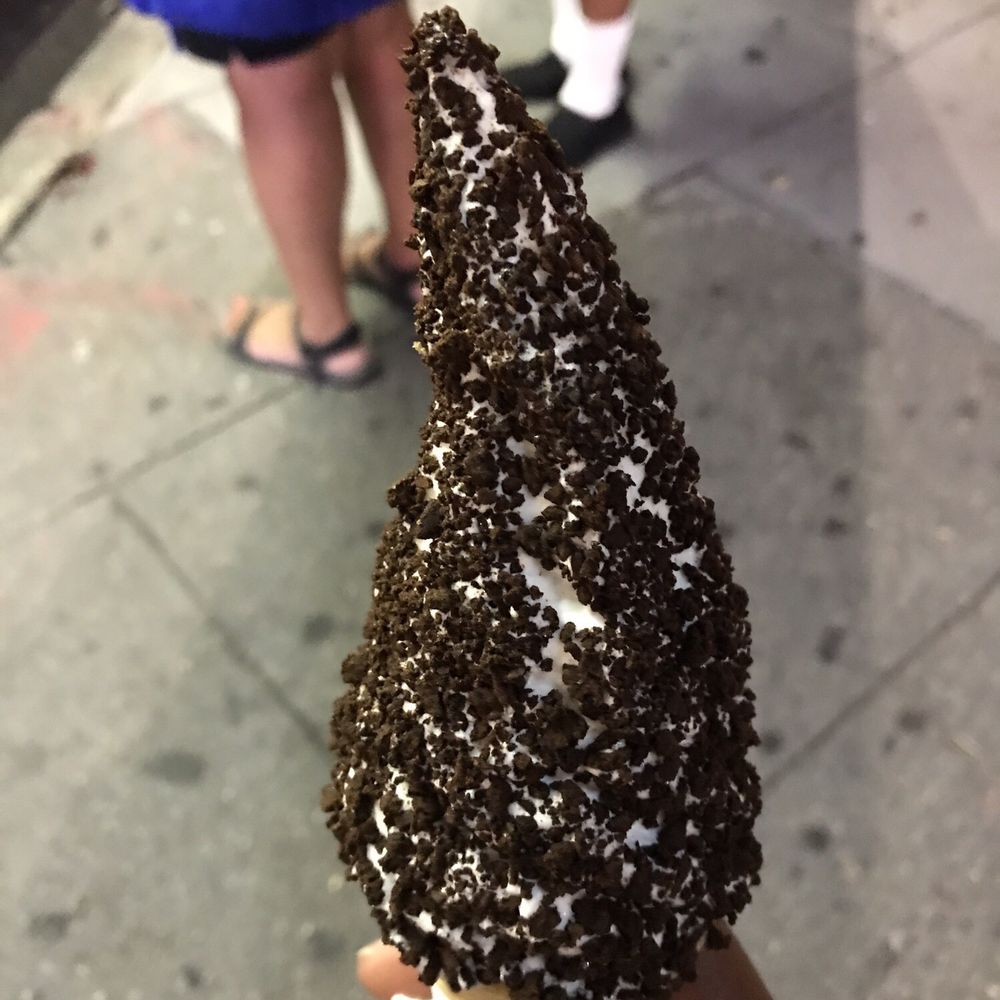 Single scoop cookie crush ice cream Single scoop cookie crush ice cream