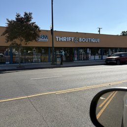 Exterior outside entrance of URM Thrift And Boutique - Outside of store - Whittier, California Exterior outside entrance of URM Thrift And Boutique - Outside of store - Whittier, California
