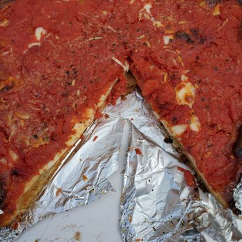 Labriola - You had to move the tomato sauce to see the few wafer thin pieces of pepperoni - Italian Near Me - Chicago, Illinois Labriola - You had to move the tomato sauce to see the few wafer thin pieces of pepperoni - Italian Near Me - Chicago, Illinois