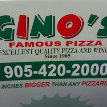 Gino's Famous Pizza - a close up of a sign - Pizza Near Me - Pickering, Ontario Gino's Famous Pizza - a close up of a sign - Pizza Near Me - Pickering, Ontario