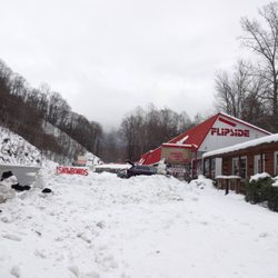Flipside Boardshop Maggie Valley - Flipside Boardshop surrounded by our favorite thing- snow!!