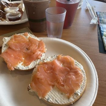 Kalia Cafe - Lox bagel  with mocha and tea - Coffee & Tea Near Me - Kihei, Hawaii
