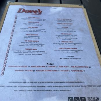 Dove's Luncheonette - Menu - Southern Near Me - Chicago, Illinois