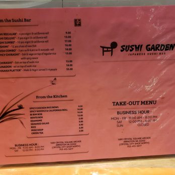 Sushi Garden - Menu - Sushi Bars Near Me - Arlington, Virginia Sushi Garden - Menu - Sushi Bars Near Me - Arlington, Virginia