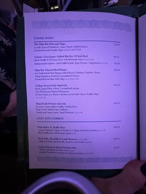 Menu photo 1 The Mint Bar Dublin, D