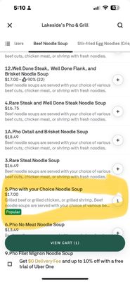 Menu photo 7 Lakeside Pho & Grill Lakeside, CA