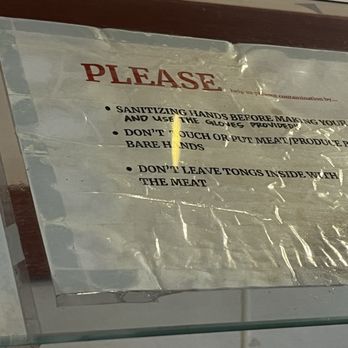 Wah Sing Mongolian Barbecue - Sign that politely says to use hand sanitizer and gloves. - Chinese Near Me - Suisun City, California