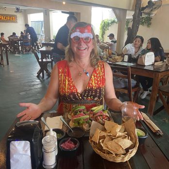 Pescaria Estrada - Fish and shrimp tacos with chips and Modela beer - Seafood Near Me - Tulum, ROO Pescaria Estrada - Fish and shrimp tacos with chips and Modela beer - Seafood Near Me - Tulum, ROO